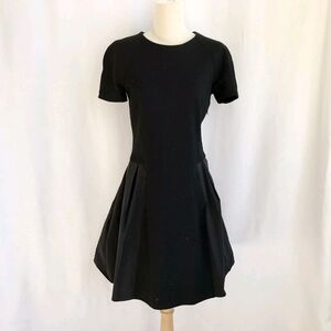 Jil Sander Short Sleeve  Little Black Cocktail Dress Knee Length 34 (Small)